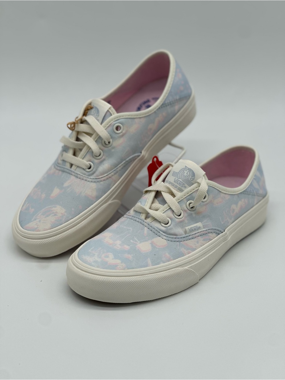 Vans Women's Pastel Floral Low-Top Sneakers - Cream/Light Blue/Pink